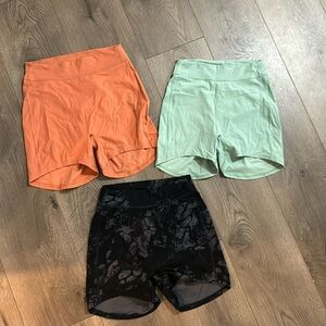Gymshark x KK fit shorts x 3, black, rust, sage, small-medium, EUC